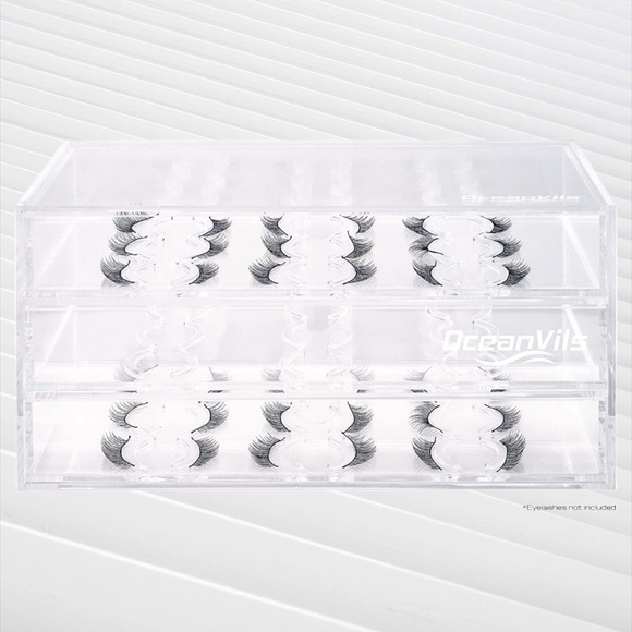 Other - Clear Acrylic False Eyelash Holder Case Storage Box Makeup Organizer